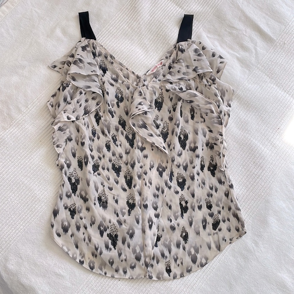 REBECCA Taylor Beaded Silk Tank Top Size Small